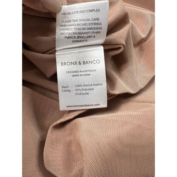 Bronx and Banco Mini Dress One-Shoulder Beige Semi-Sheer – Size 8 – Cocktail - Picture 5 of 9